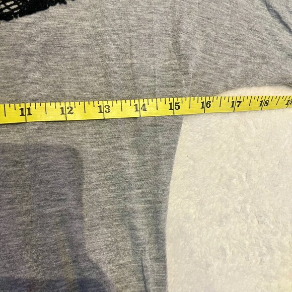 Daytrip, Gray & Black Lace Half-Sleeve Top, Size XS - Picture 12 of 12